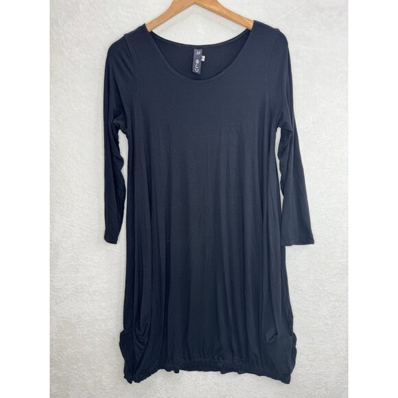 NOBLU Women's Lagenlook Black Balloon Hem Dress Size Small - Picture 4 of 8